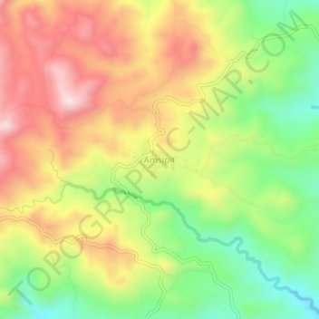 Mapa topográfico Amsipit, altitude, relevo