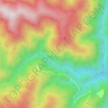 Mapa topográfico Umpungeng, altitude, relevo