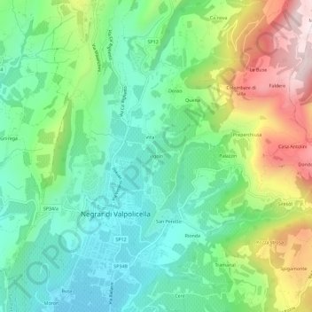 Mapa topográfico Vigolo, altitude, relevo