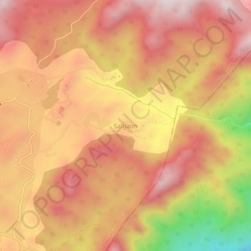 Mapa topográfico Salgaon, altitude, relevo