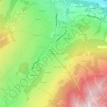 Mapa topográfico La Demi-Lune, altitude, relevo