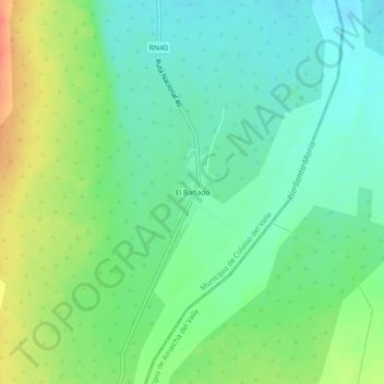 Mapa topográfico El Bañado, altitude, relevo