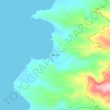Mapa topográfico Hamlet, altitude, relevo