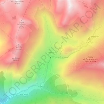 Mapa topográfico La Savonne, altitude, relevo