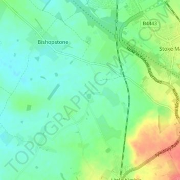 Mapa topográfico Marsh, altitude, relevo