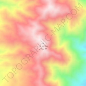 Mapa topográfico La Jarilla, altitude, relevo