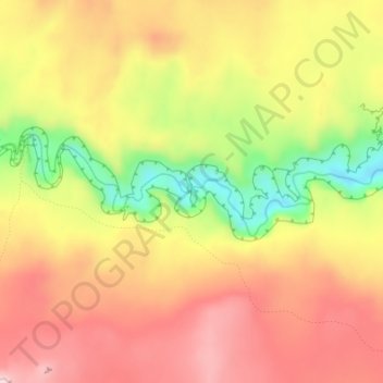 Mapa topográfico Coyote Natural Bridge, altitude, relevo