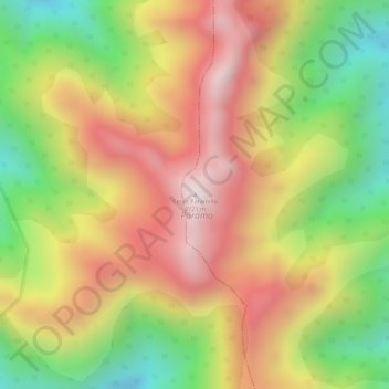 Mapa topográfico Cerro Paramillo, altitude, relevo