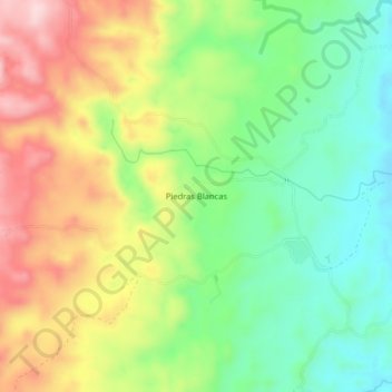 Mapa topográfico Piedras Blancas, altitude, relevo