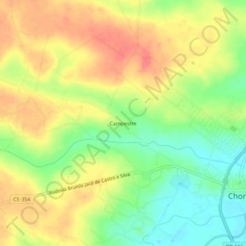 Mapa topográfico Campestre, altitude, relevo