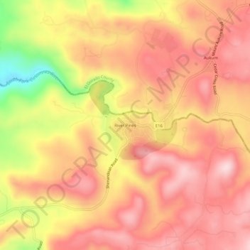 Mapa topográfico River Pines, altitude, relevo