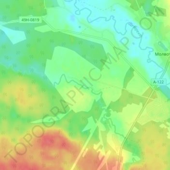 Mapa topográfico Быково, altitude, relevo