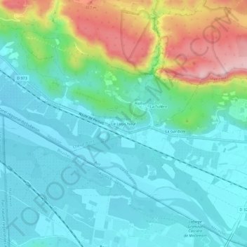 Mapa topográfico Le Logis Neuf, altitude, relevo