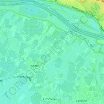 Mapa topográfico Hoog Kana, altitude, relevo
