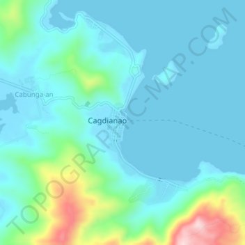Mapa topográfico Poblacion, altitude, relevo