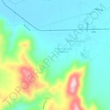 Mapa topográfico Santa Clara Sur, altitude, relevo