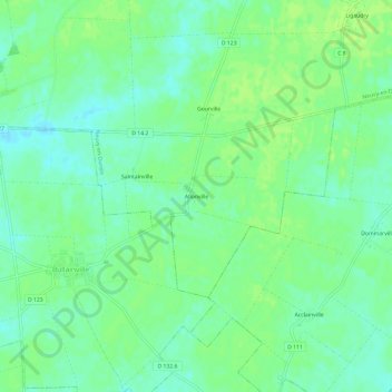 Mapa topográfico Allonville, altitude, relevo