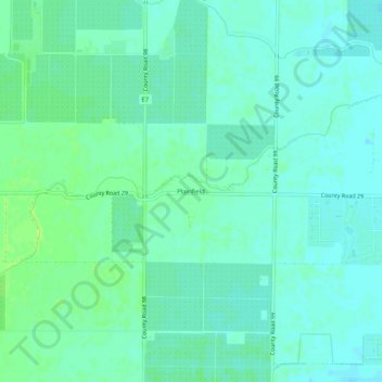 Mapa topográfico Plainfield, altitude, relevo