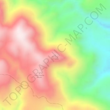 Mapa topográfico Cerro La Sorrueda, altitude, relevo