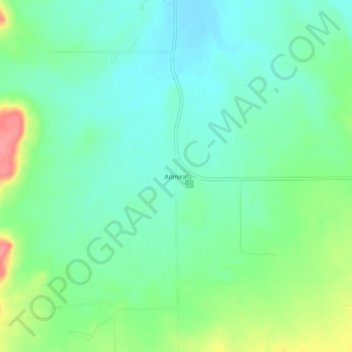 Mapa topográfico Admiral, altitude, relevo
