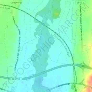 Mapa topográfico Matacuervos, altitude, relevo