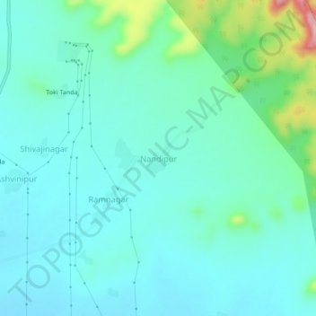 Mapa topográfico Nandipur, altitude, relevo