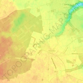 Mapa topográfico La Carle, altitude, relevo
