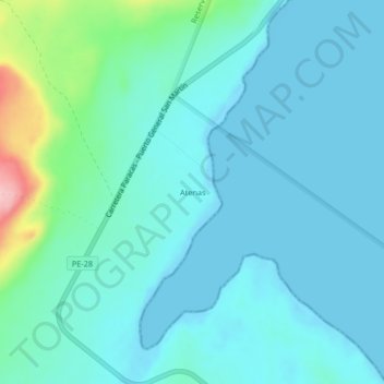 Mapa topográfico Atenas, altitude, relevo