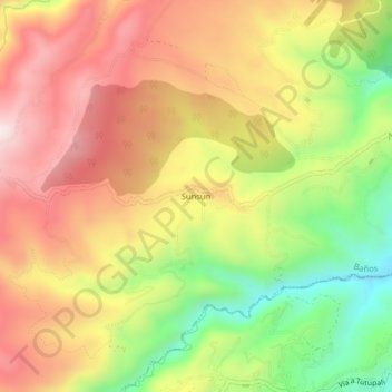 Mapa topográfico Sunsun, altitude, relevo
