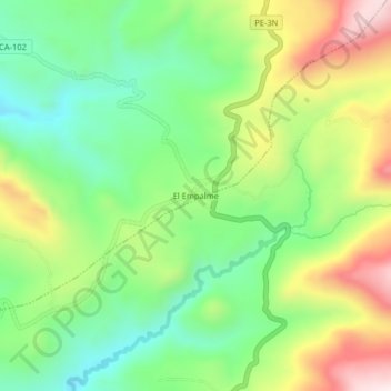 Mapa topográfico El Empalme, altitude, relevo