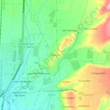 Mapa topográfico Tandalivi, altitude, relevo