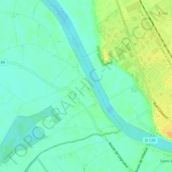 Mapa topográfico Dades, altitude, relevo