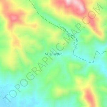 Mapa topográfico Koto Tangah, altitude, relevo
