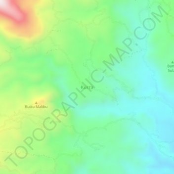 Mapa topográfico Kurra, altitude, relevo