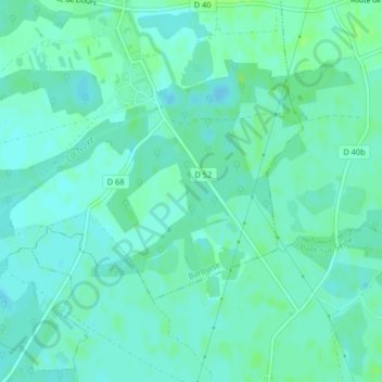 Mapa topográfico Sausseron, altitude, relevo