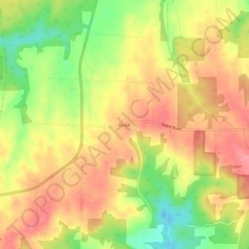 Mapa topográfico Ozark, altitude, relevo