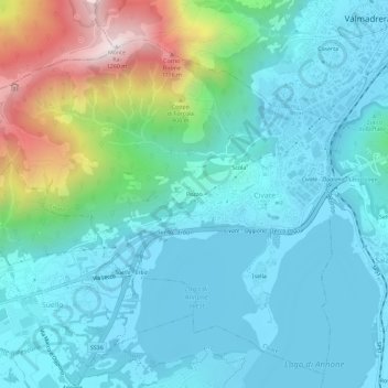 Mapa topográfico Pozzo, altitude, relevo