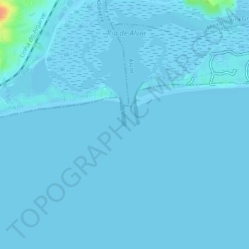 Mapa topográfico Rua da Ria, altitude, relevo