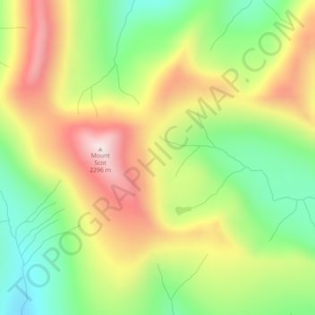 Mapa topográfico Ilgachuz Range, altitude, relevo