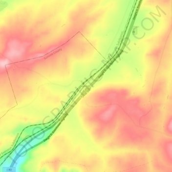 Mapa topográfico Wahsatch, altitude, relevo