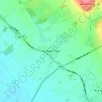 Mapa topográfico Shiptonthorpe, altitude, relevo
