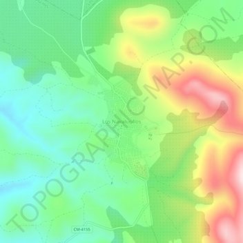 Mapa topográfico Los Navalucillos, altitude, relevo