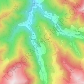 Mapa topográfico La Ruse d'En Haut, altitude, relevo