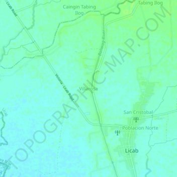 Mapa topográfico Villarosa, altitude, relevo