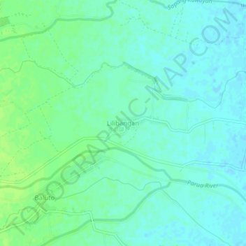 Mapa topográfico Lilibangan, altitude, relevo