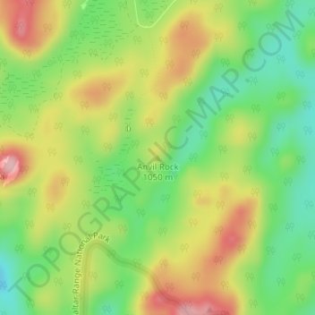 Mapa topográfico Anvil Rock, altitude, relevo