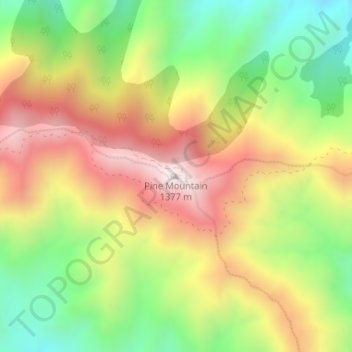Mapa topográfico Pine Mountain, altitude, relevo
