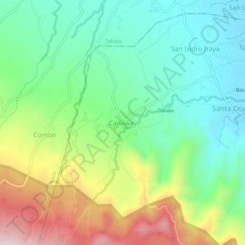 Mapa topográfico Canaway, altitude, relevo