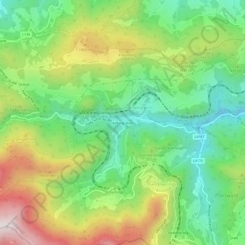Mapa topográfico Adlitzgraben, altitude, relevo