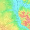 Mapa topográfico Bordeaux, altitude, relevo